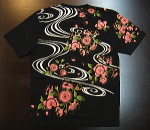 和柄Tシャツ 流水櫻